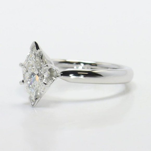 1.00 Ct Marquise Lab Grown Diamond Engagement Ring - Picture 3 of 4